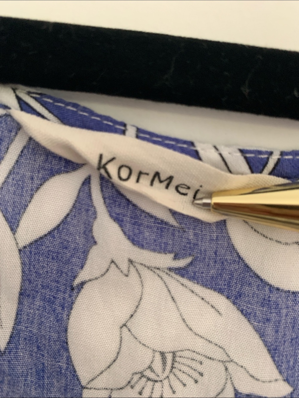 EUC KorMei Blue and White Floral High Low Maxi Dress with Smocked Waist XL - Picture 5 of 9